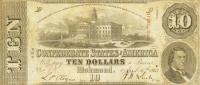 p60b from Confederate States of America: 10 Dollars from 1863